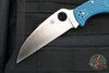 Spyderco Endura- Wharncliffe Edge- Blue FRN Handle- Satin Flat Ground Lockback Knife C10FPWK390