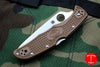 Spyderco Endura Brown Handle Satin Flat Ground Lockback Knife C10FPBN