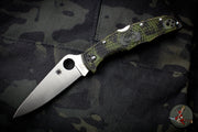 Spyderco Endura Zome Green Handle Satin Flat Ground Lockback Knife C10ZFPGR