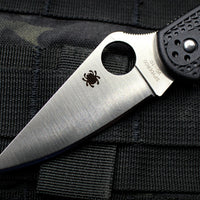 Spyderco Delica Black Handle VG-10 Satin Flat Ground Lockback Knife C11FPBK