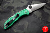 Spyderco Delica Green Handle VG-10 Satin Flat Ground Lockback Knife C11FPGR