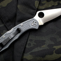 Spyderco Delica Gray Handle VG-10 Satin Flat Ground Lockback Knife C11FPGY