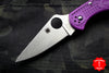 Spyderco Delica Purple Handle VG-10 Satin Flat Ground Lockback Knife C11FPPR
