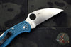 Spyderco Delica Blue Handle K390 Satin Flat Ground Lockback Knife C11FPWK390