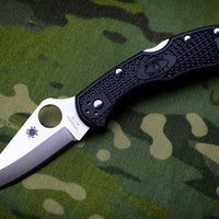 Spyderco Delica Black Handle VG-10 Satin Flat Ground Lockback Knife C11PBK