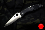 Spyderco Endura Black Handle Satin Saber Ground Lockback Knife C10PBK