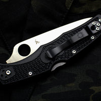 Spyderco Endura Black Handle Satin Saber Ground Lockback Knife C10PBK
