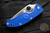 Spyderco Tenacious Drop Point Folding Knife Satin Part Serrated S35VN Blade Blue FRN Handle C122PSBL