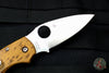 Spyderco Chaparral Maple Wood Handle Satin Flat Ground Lockback Knife C152WDP
