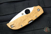 Spyderco Chaparral Maple Wood Handle Satin Flat Ground Lockback Knife C152WDP