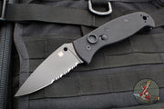 Spyderco Autonomy 2 Automatic Knife- Black G-10 With Black LC200N Part Serrated Serrated Drop Point Blade C165GPSBBK2