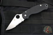 Spyderco Para 3- Black Handle- Satin Part Serrated CPM S30V Steel Blade C223GPS