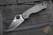 Spyderco Para 3 Lightweight Black Folder with Black Plain Edge C223PBBK
