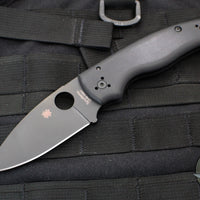 Spyderco Shaman Black G-10 Handle Black Drop Point Compression Lock Knife C229GPBK