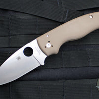 Spyderco Shaman- SPRINT RUN- Brown G-10 Handle- 15V Satin Saber Ground Blade C229GPBN15V