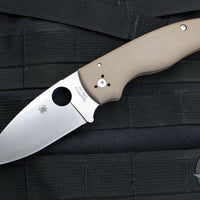 Spyderco Shaman- SPRINT RUN- Brown G-10 Handle- 15V Satin Saber Ground Blade C229GPBN15V