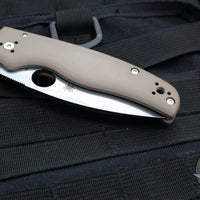 Spyderco Shaman- SPRINT RUN- Brown G-10 Handle- 15V Satin Saber Ground Blade C229GPBN15V