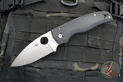 Spyderco Shaman- Black G-10 Handle- Satin Saber Ground Blade- Compression Lock Knife C229GP