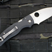 Spyderco Shaman Black G-10 Handle Satin Saber Ground Compression Lock Knife C229GP