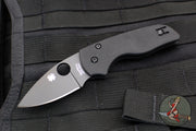 Spyderco Lil' Native- Black Handle- Black Flat Ground Compression Lock Knife C230GPBBK