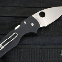 Spyderco Lil' Native- Black G-10 Handle- Satin Flat Ground Blade C230GP