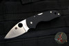 Spyderco Lil' Native- Black Handle- Satin Flat Ground Lockback Knife C230MBGP