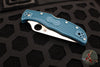 Spyderco Endela Folder- Blue Handle- Satin Flat Ground Serrated K390 Steel C243FSK390