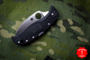 Spyderco RockJumper Black Handle Satin Flat Ground Wharncliffe Lockback Knife Serrated C254SBK
