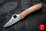 Spyderco SpyOpera Brown Micarta Handle Satin Flat Ground Knife C255CMP