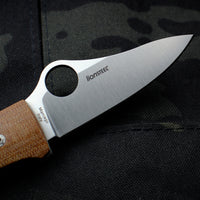 Spyderco SpyOpera Brown Micarta Handle Satin Flat Ground Knife C255CMP