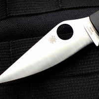 Spyderco Pattadese Black Handle Satin Flat Ground Linerlock Knife C257GP