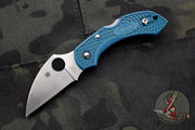 Spyderco Dragonfly Compact Folding Knife Blue FRN Handles Wharncliffe K390 Steel Blade C28FP2WK390