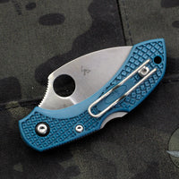 Spyderco Dragonfly Compact Folding Knife Blue FRN Handles Wharncliffe K390 Steel Blade C28FP2WK390