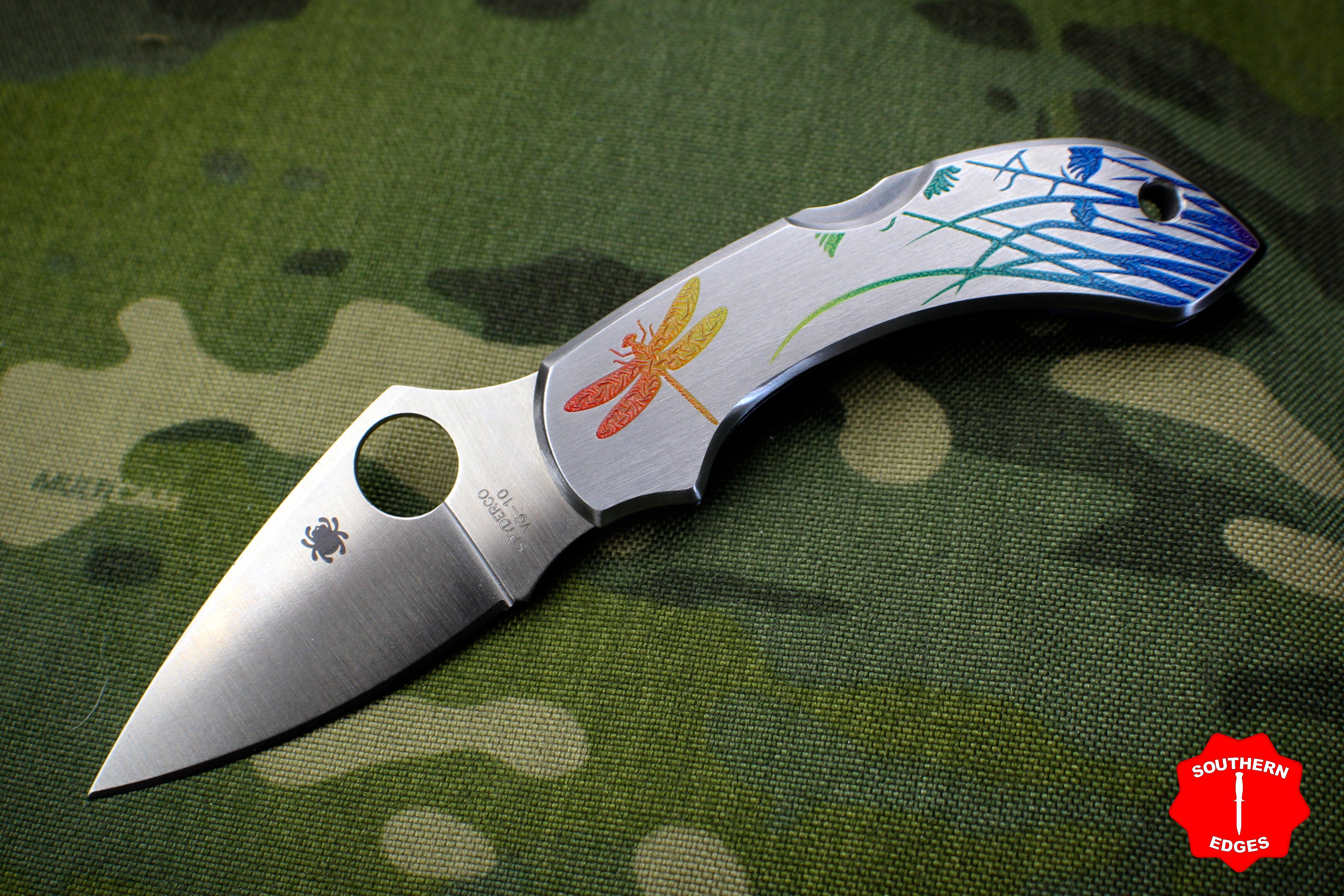 Spyderco 折りたたみナイフ ドラゴンフライ タトゥー 直刃 C28PT