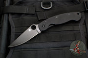 Spyderco Military Folding Knife- Modified Clip Point- Black G-10 Scales- Black Blade C36GPBK