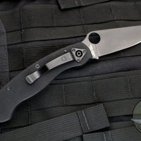 Spyderco Military Folding Knife- Modified Clip Point- Black G-10 Scales- Black Blade C36GPBK