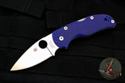 Spyderco Native 5 Dark Blue G-10 Handle Satin Flat Ground Lockback Knife C41GPDBL5