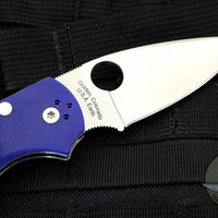 Spyderco Native 5 Dark Blue G-10 Handle Satin Flat Ground Lockback Knife C41GPDBL5