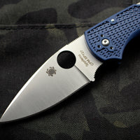 Spyderco Native 5 Blue Handle Satin SPY27 Flat Ground Lockback Knife C41PCBL5