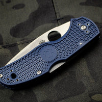 Spyderco Native 5 Dark Blue FRN Handle Satin CPM-S110V Flat Ground Lockback Knife C41PDBL5
