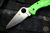 Spyderco Salt 2 Green FRN Handle LC200N Satin Flat Ground Lockback Knife C88FPGR2