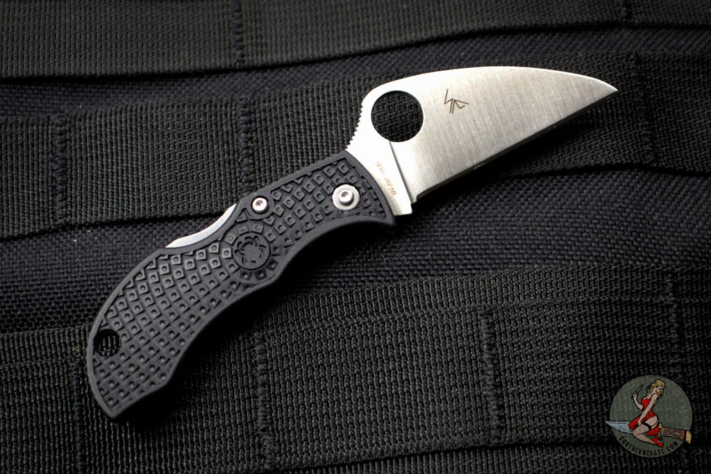 Spyderco Manbug Black Handle Satin Wharncliffe Lockback Knife MBKWP ...