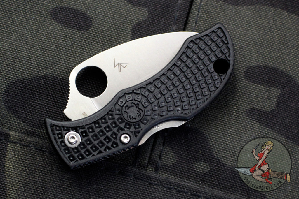 Spyderco Manbug Black Handle Satin Wharncliffe Lockback Knife MBKWS ...