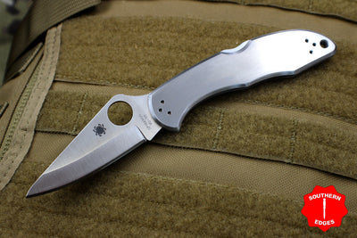 Spyderco Delica Stainless Steel Handle VG-10 Satin Flat Ground Lockback Knife C11P
