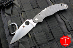 Spyderco Caly 3.5 Satin Drop Point Knife Carbon Fiber Handle C144CFPE