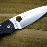 Spyderco Native Chief Folding Knife Black Handle Drop Point Satin Blade C244GP
