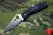 Spyderco Endela- Black Handle- Satin Flat Ground Lockback Knife C243PBK
