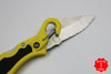 Spyderco Snap-it Yellow FRN Handle Satin Flat Ground Lockback Knife C26SYL