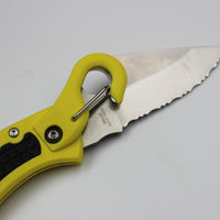 Spyderco Snap-it Yellow FRN Handle Satin Flat Ground Lockback Knife C26SYL