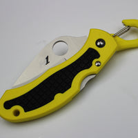 Spyderco Snap-it Yellow FRN Handle Satin Flat Ground Lockback Knife C26SYL